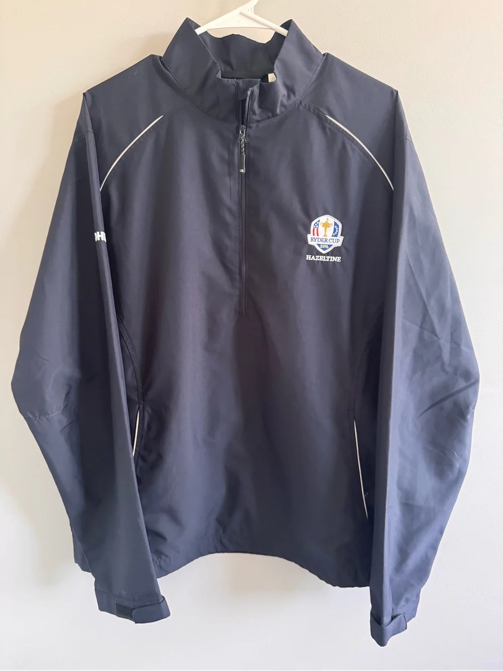 Cutter & Buck CB WeatherTec Ryder Cup 2016 Golf‎ Jacket L Navy 1/4 Zip Hazeltine
